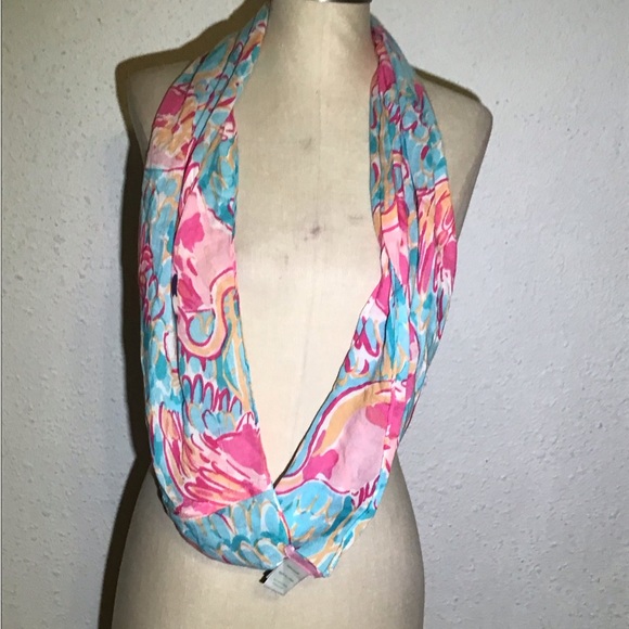 EUC Lilly Pulitzer floral infinity scarf - Picture 1 of 3